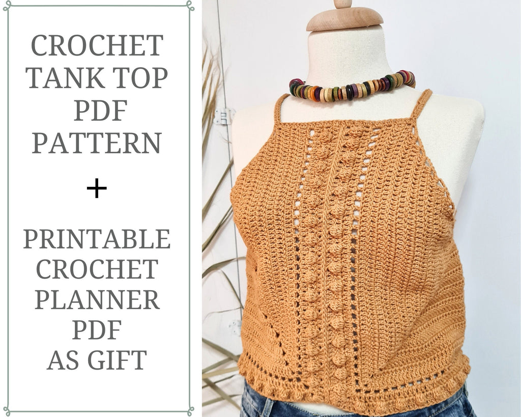 Crochet Halter Top Pattern, Boho Summer Crop Top (PDF Pattern)