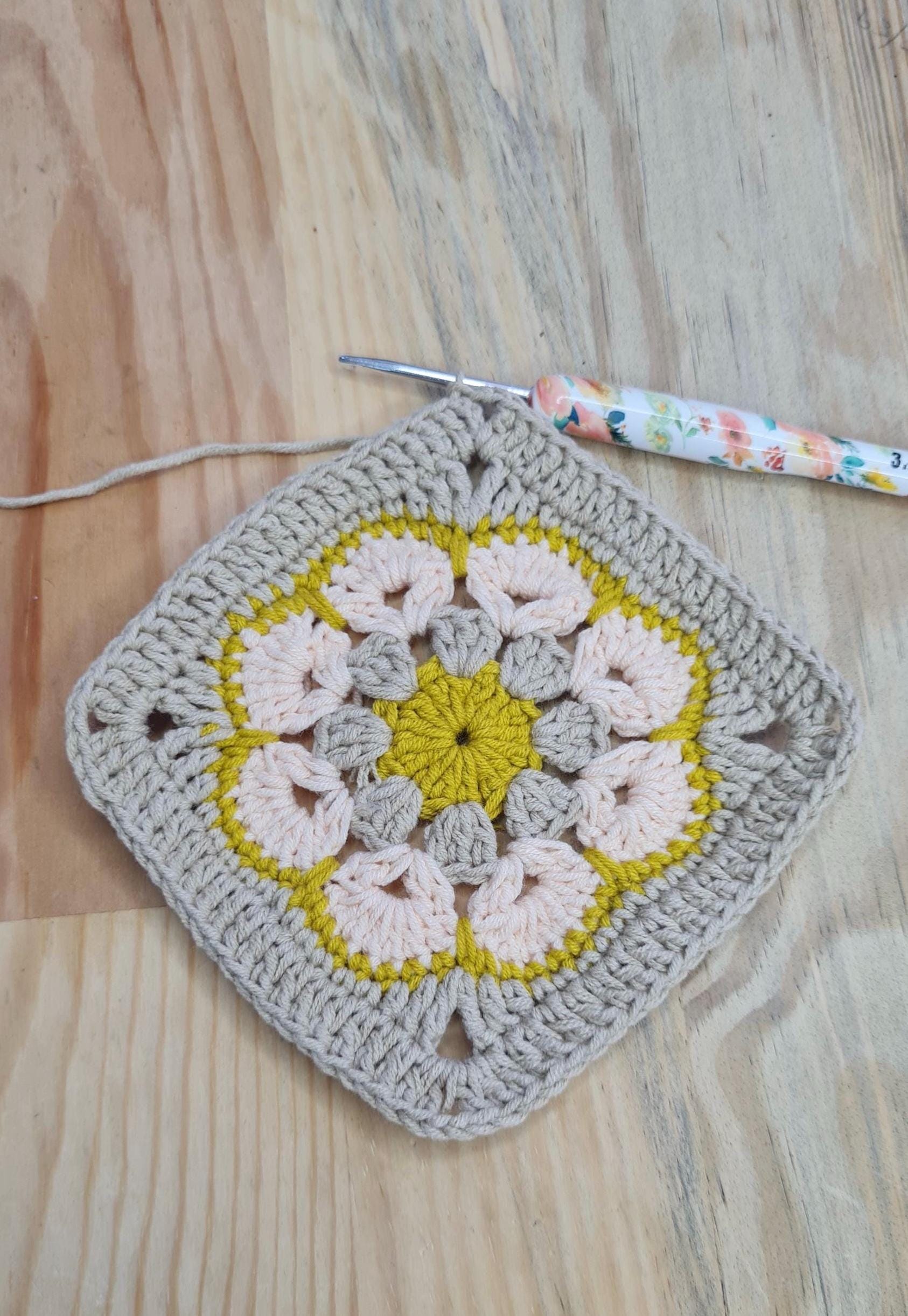 African Flower Crochet Square Pattern: Blanket, Sweater, Cardigan (PDF Pattern)