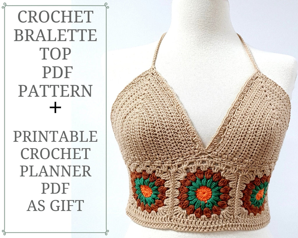 Crochet Bralette Pattern, Easy Flower Top, Boho Beach Design (PDF Pattern)