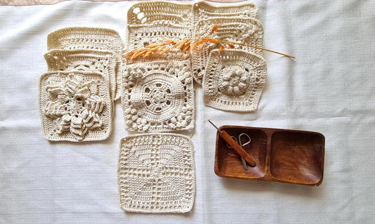 Crochet Square Motif Pattern: 11 Unique Granny Squares (PDF Download)