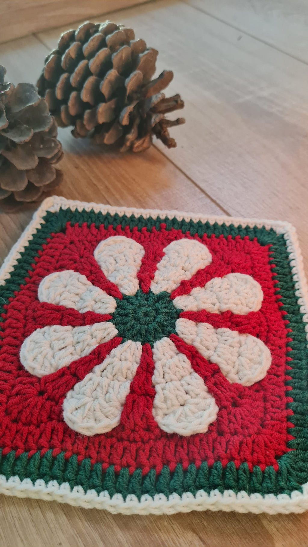 The Flower Crochet Square Pattern, Daisy Square Pattern, Turkish traditional square, 3D Flower Crochet Pattern