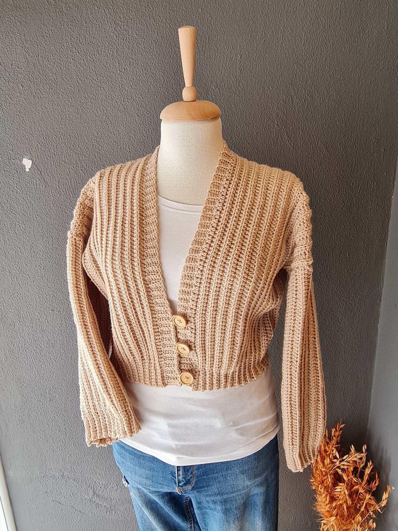 Ripped Crochet Cardigan Pattern: Knit Look Crop Jacket (PDF Pattern)