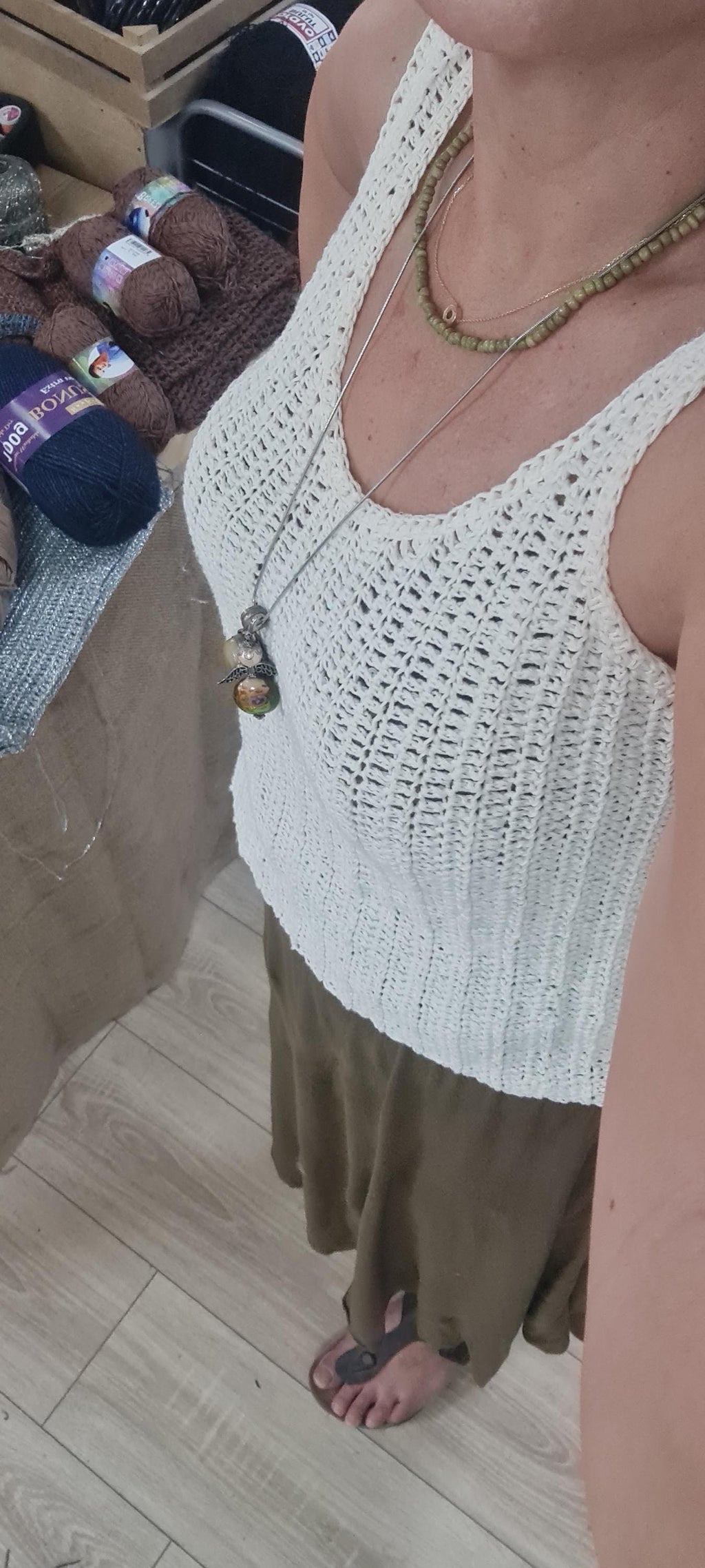 Linen Crochet Tank Top Pattern: Beginner V-Neck Crop Top (S-XL)