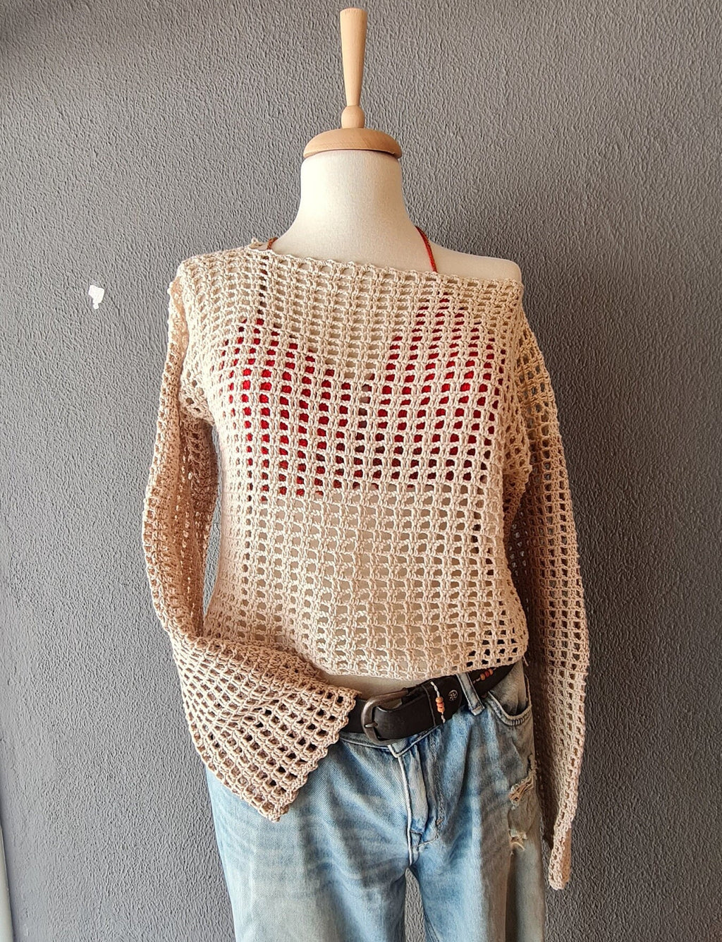 Crochet Mesh Top Pattern, Beginner Summer Sweater (PDF Pattern)