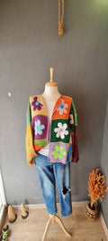 Daisy Crochet Cardigan: Organic Cotton Flower Patchwork Kimono