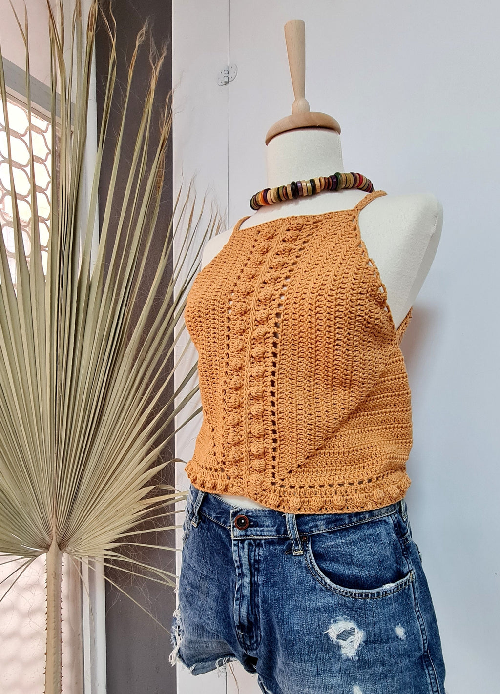 Crochet Halter Top Pattern, Boho Summer Crop Top (PDF Pattern)