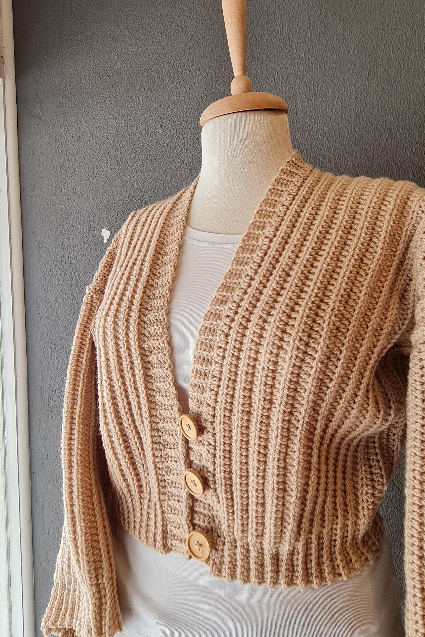 Ripped Crochet Cardigan Pattern: Knit Look Crop Jacket (PDF Pattern)