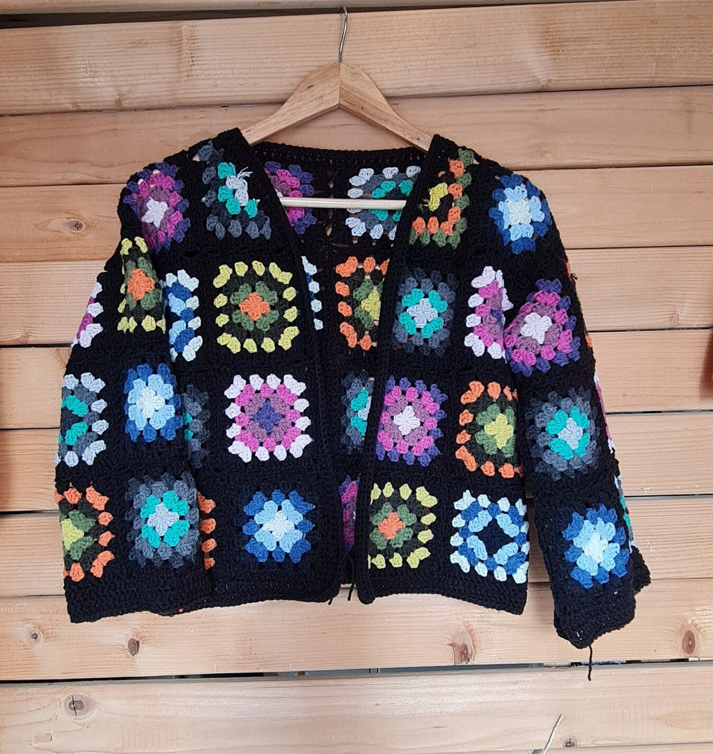 Crochet Granny Square Jacket Pattern: Boho Patchwork Cardigan (PDF)