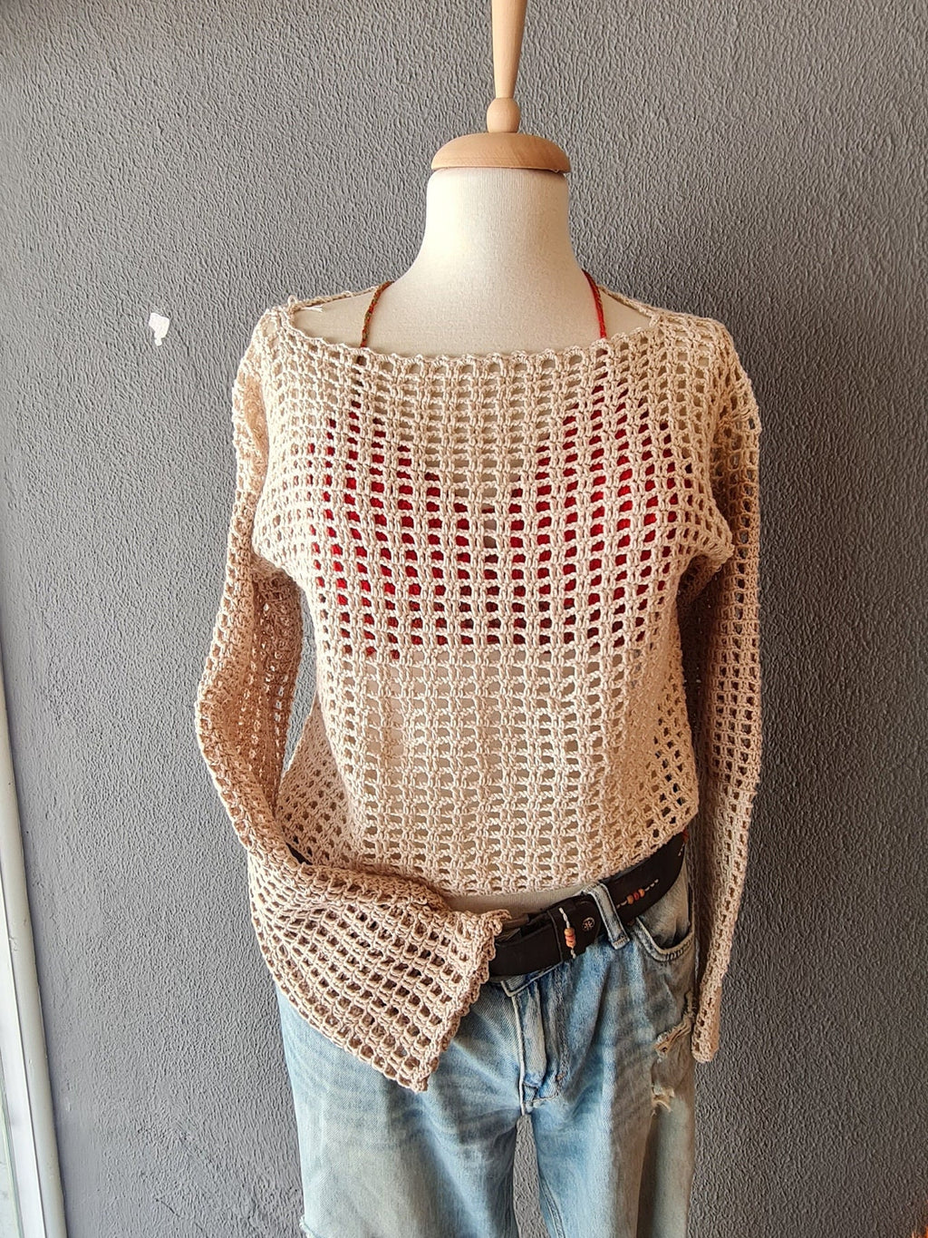 Crochet Mesh Top Pattern, Beginner Summer Sweater (PDF Pattern)