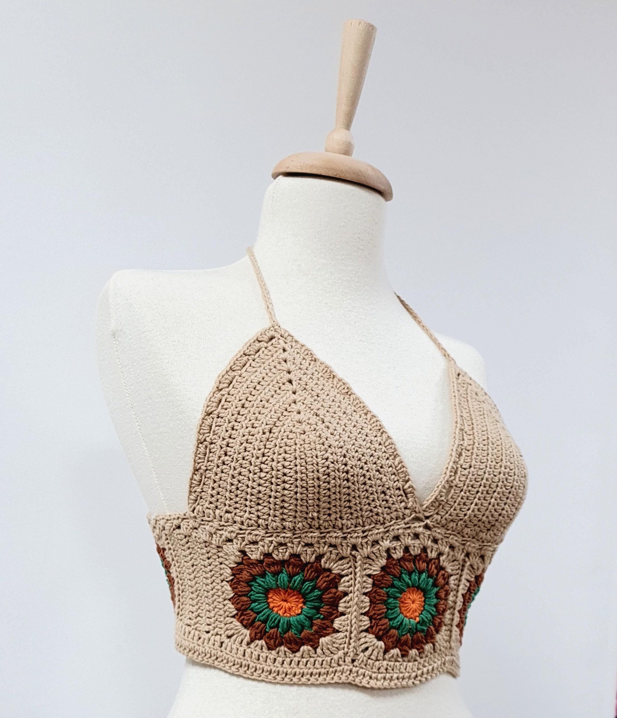 Crochet Bralette Pattern, Easy Flower Top, Boho Beach Design (PDF Pattern)