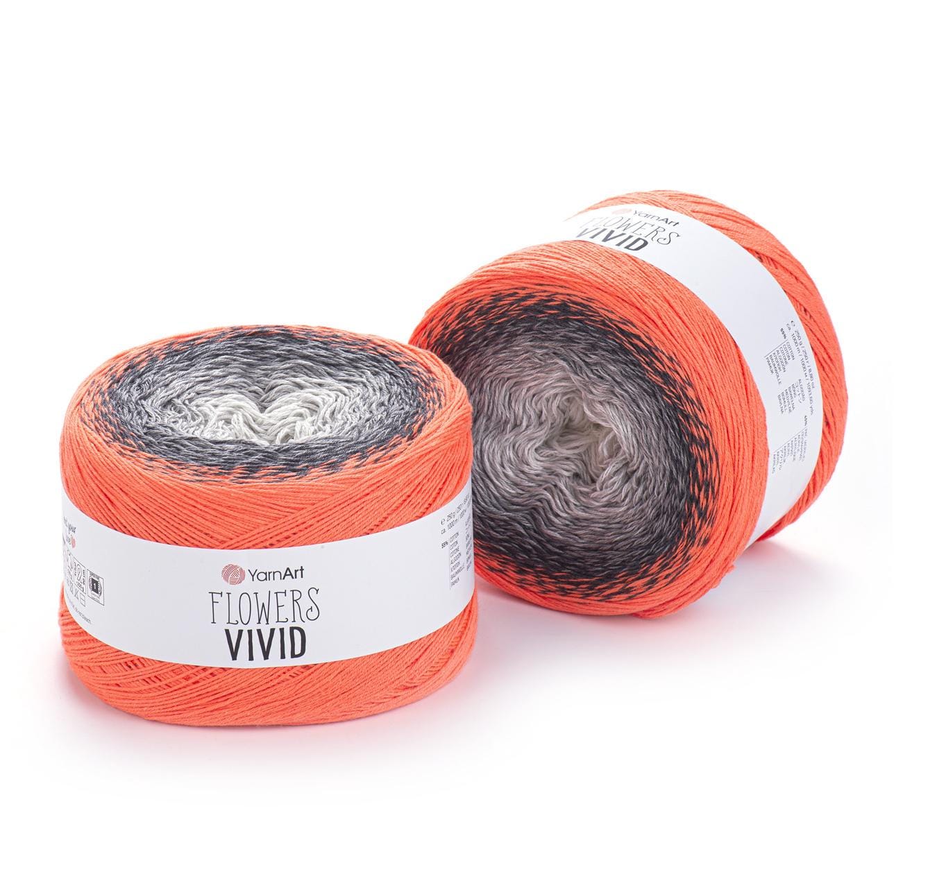 YarnArt Flowers Vivid Cake Yarn: 55% Cotton Blend, 1093 yds