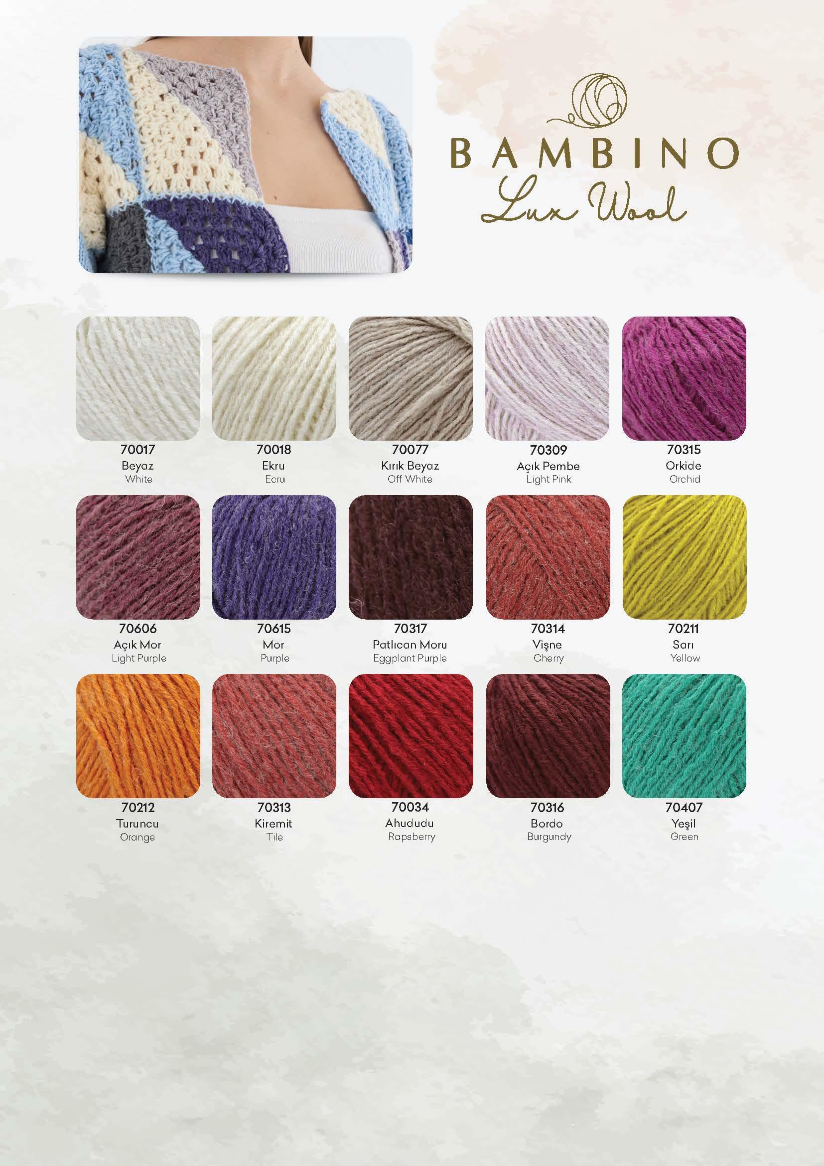 Bambino Lux Merino Wool Yarn: Soft Knit & Crochet Skein