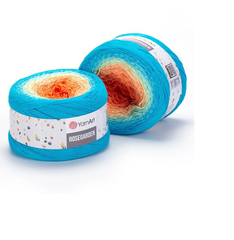 Cake Yarn: Multicolor 100% Cotton YarnArt Rosegarden - 1000m