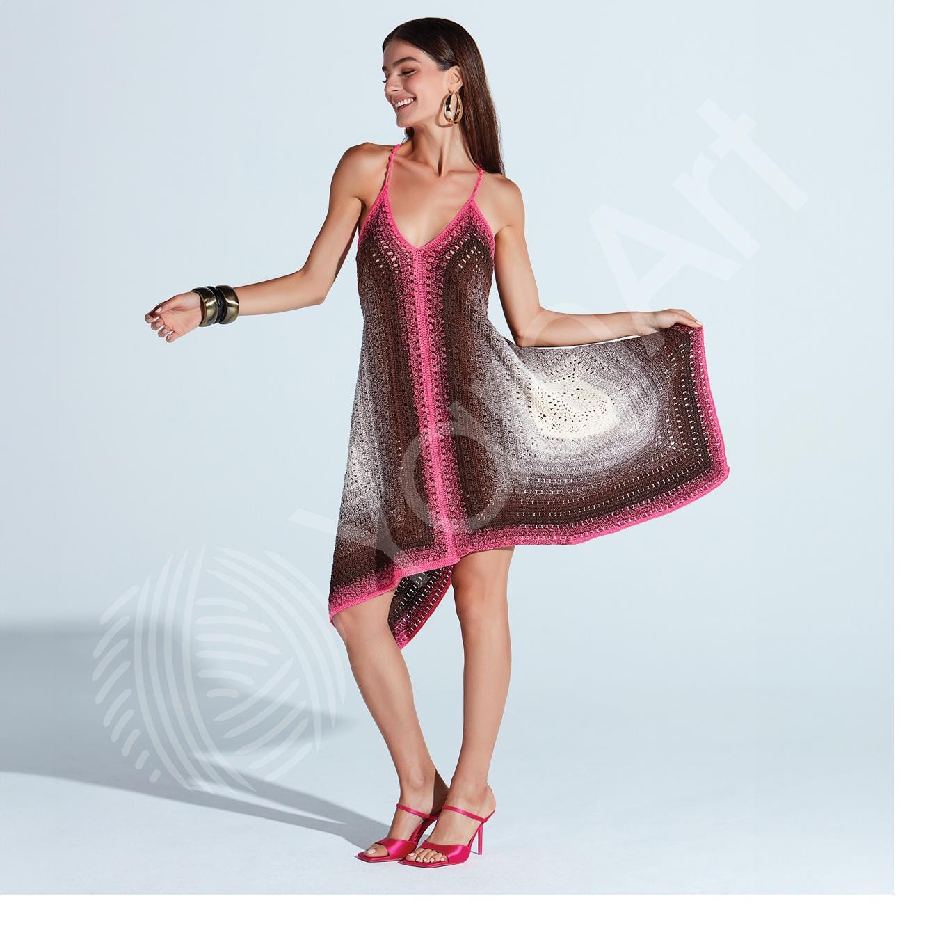 YarnArt Flowers Vivid Cake Yarn: 55% Cotton Blend, 1093 yds