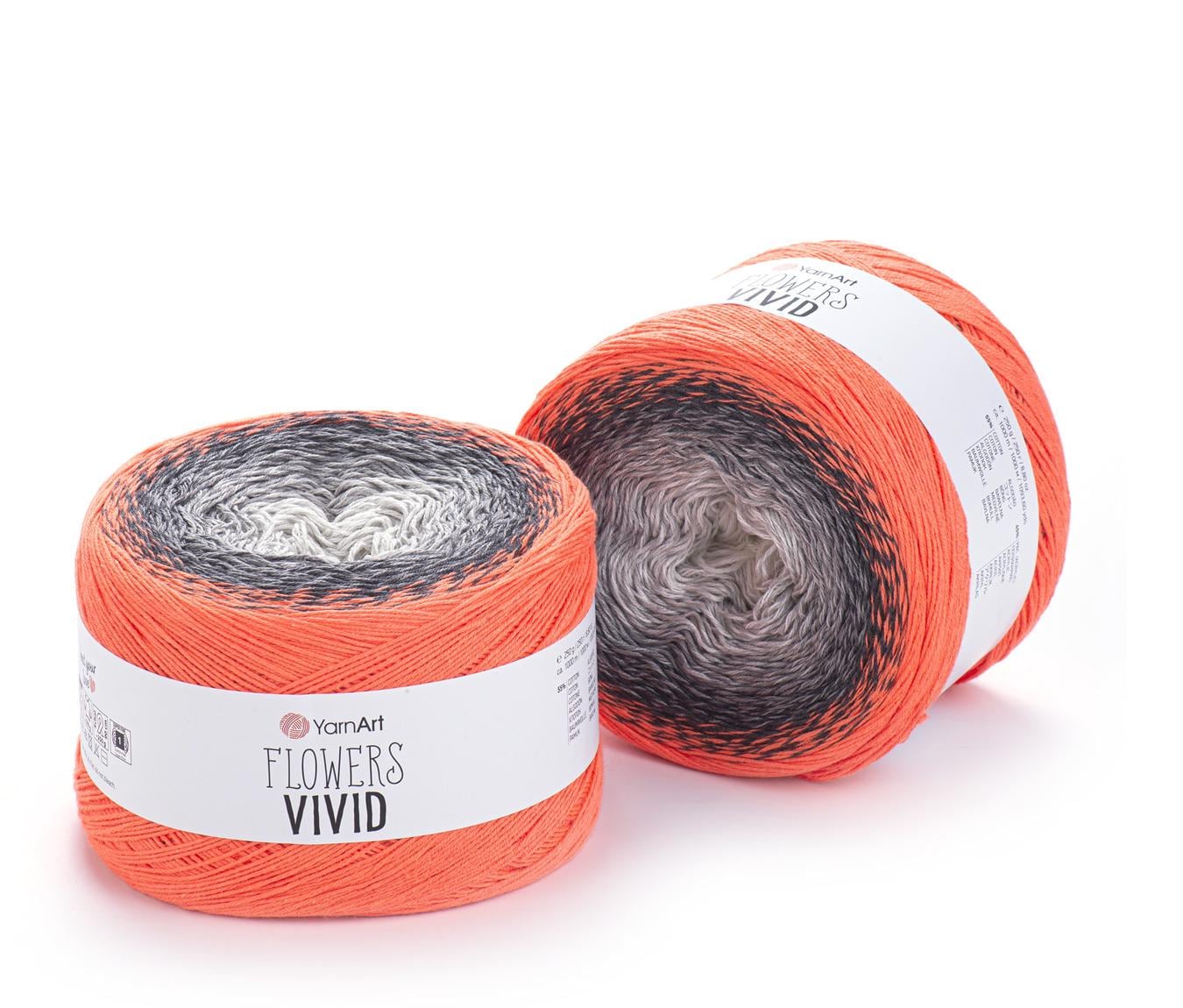 YarnArt Flowers Vivid Cake Yarn: 55% Cotton Blend, 1093 yds