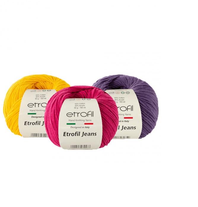 Etrofil Jeans Cotton Yarn: 4 Ply Amigurumi Crochet, Soft Knit Sport Weight