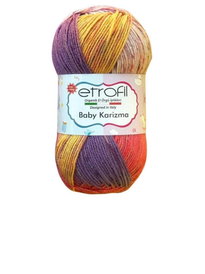 Multicolor Anti-Pilling Acrylic Yarn: Baby Karizma, 100g Ball
