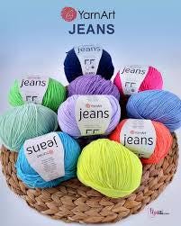 YarnArt Jeans Cotton Blend Yarn: 4 Ply Sport Weight for Crochet & Knitting